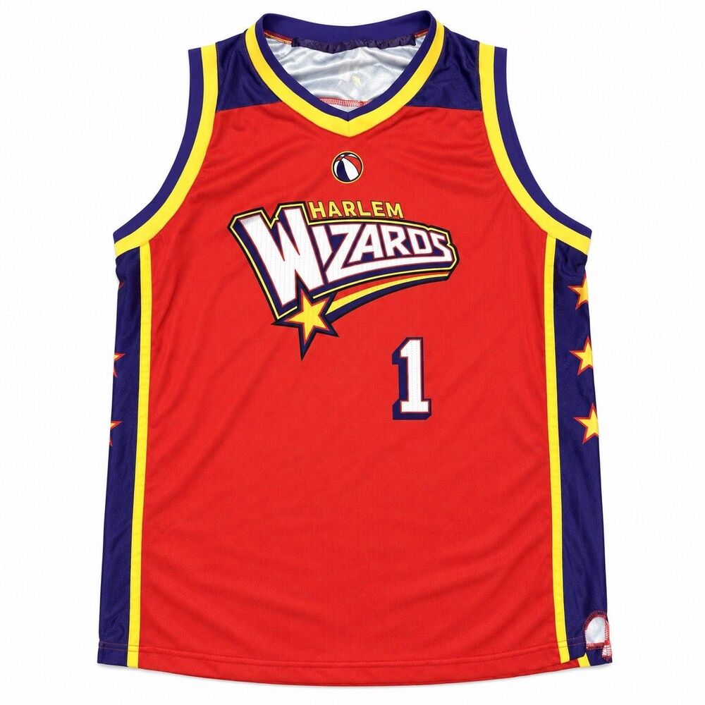 Harlem Wizards Basketball Red Jersey Adult Medium Wiz Kid #1 NBA Globetrotters